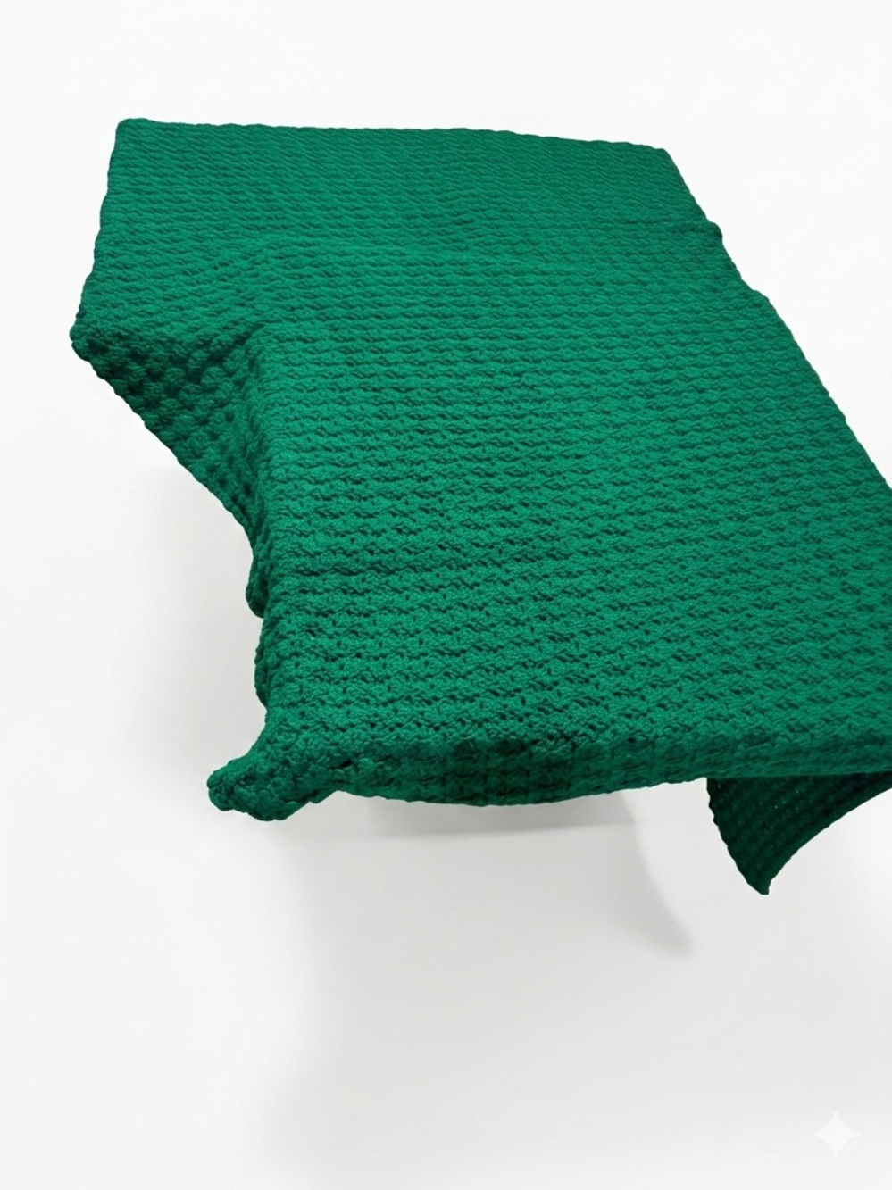 Emerald Green Waffle Knit Throw Blanket
